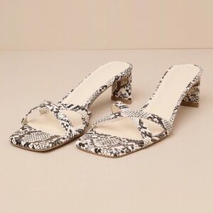 NWOT Billini Yahara Snakeskin Heeled Sandals
